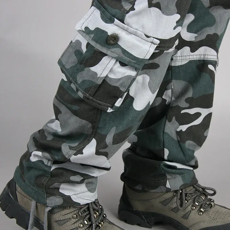 Spring Summer New Men's Casual Pants Multi-Pocket Cargo Pants Plus Size Tactical Pants Multi-Functional Outdoor Pants