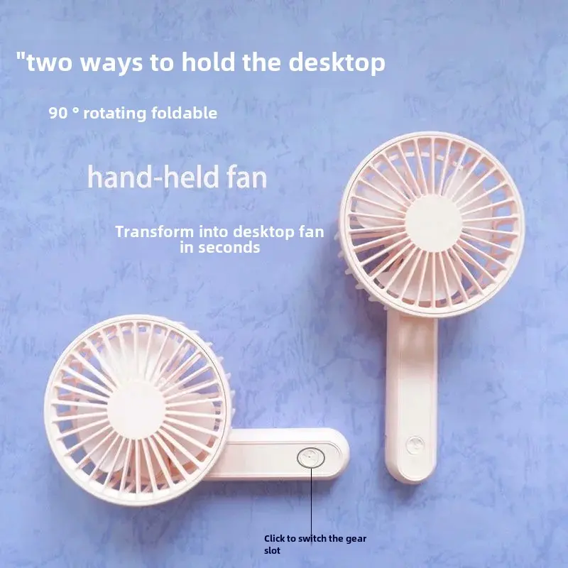 Portable Folding Usb Desktop Handheld Mini Fan High Wind Power Electric Fan For Dormitory Strong Wind Force Compact Design