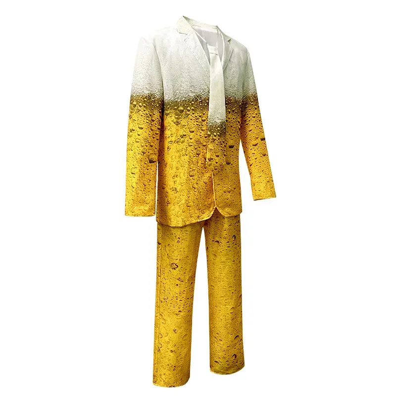 2024 New Style Yellow Gradient Long Sleeve Beer Dresscos Men's Western-Style Clothes Shorts