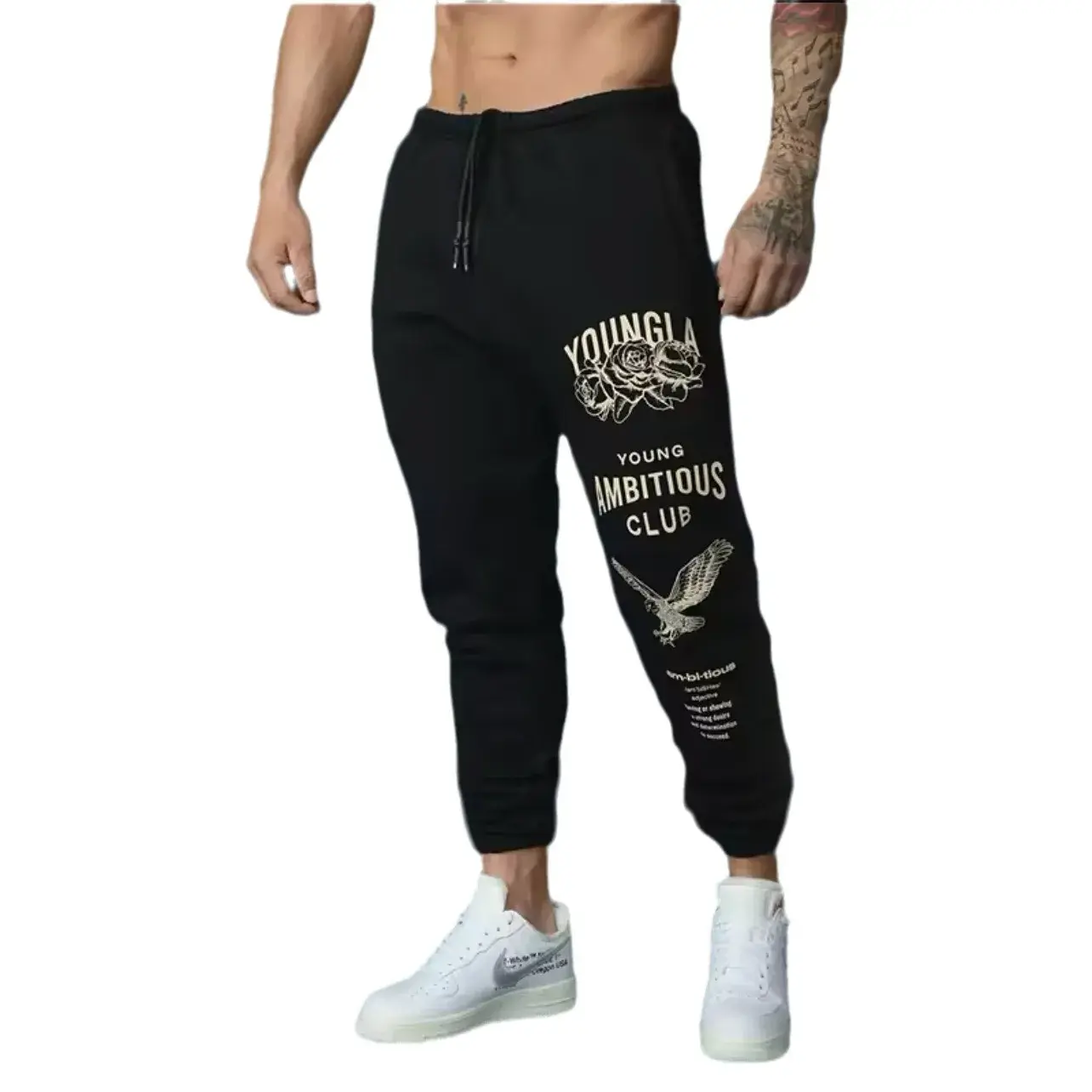 2024 New Men's Sport Casual Fitness Training Pants European Long Style Sweatpants Cross-Border Hot Selling Spring Autumn