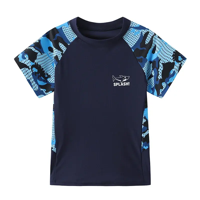2024 Kids Swimsuit Large Teenage Boys Two-piece Speed Dry Children's Swimwear Full Set Small Male Children's Clothing