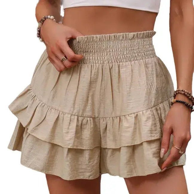 Fashionable Wide Leg Short Pants Draped Casual Skirt Pants Mid Waist Design Versatile Style for Summer 2025 Cross-Border Hot Sal