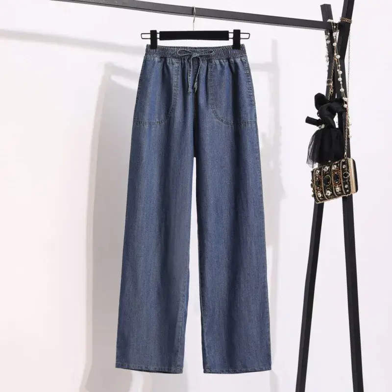 Slim Fit Casual Denim Pants Women's Spring Summer New Arrival Thin Model Straight Leg Long Trousers Female Fashion