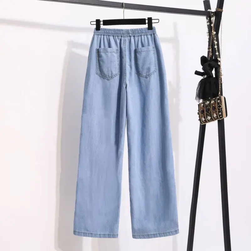 Slim Fit Casual Denim Pants Women's Spring Summer New Arrival Thin Model Straight Leg Long Trousers Female Fashion