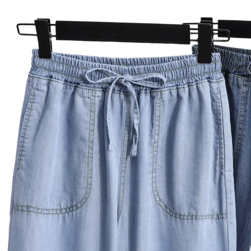 Slim Fit Casual Denim Pants Women's Spring Summer New Arrival Thin Model Straight Leg Long Trousers Female Fashion