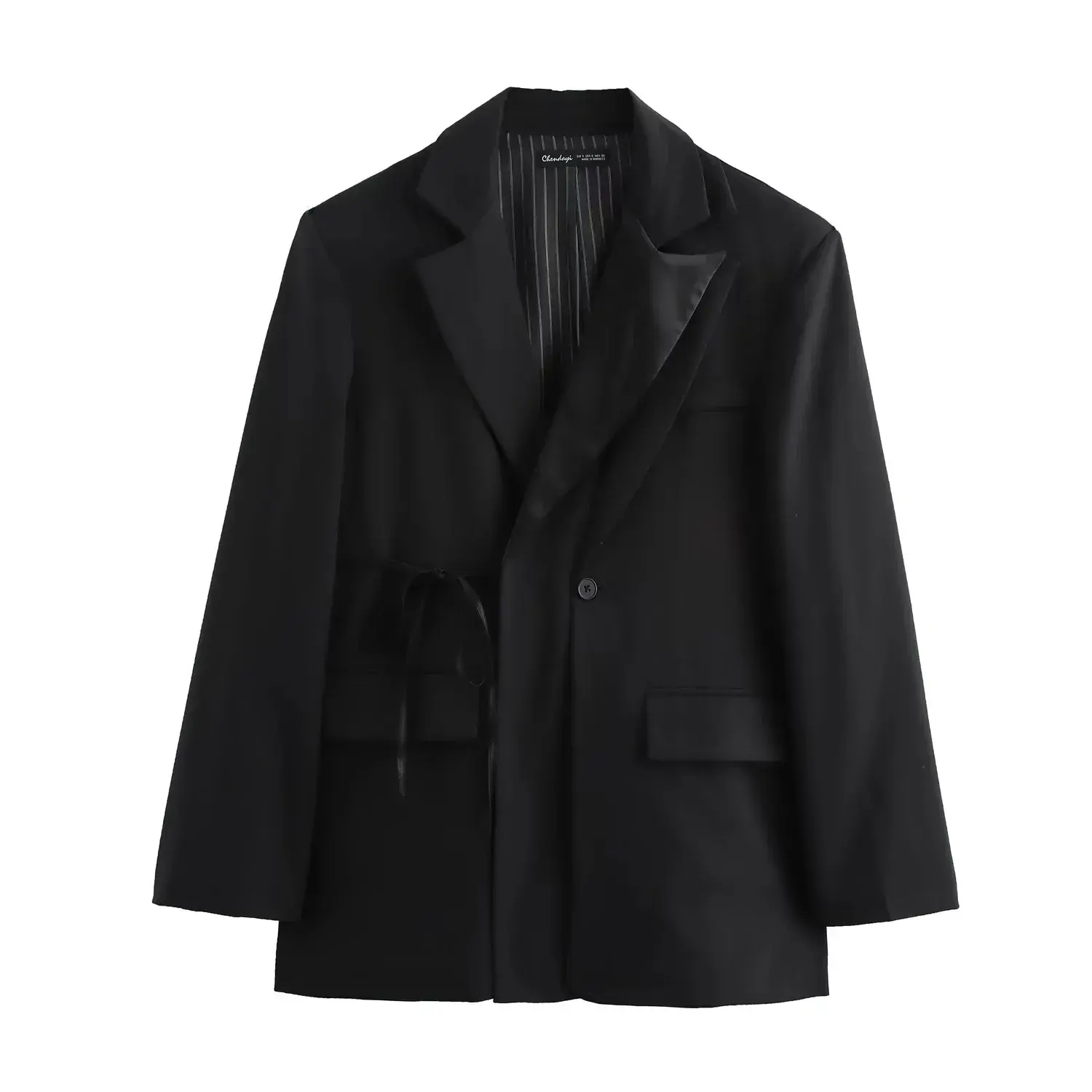 2024 New Winter Elegant Double-Layer Lapel Loose-Fit Suit Jacket Women's Western-Style Alpine Clothing Double Breasted