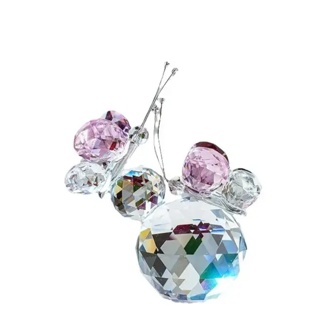 Double Butterfly Animal Crystal Ornament Craft Creative Birthday Gift Indoor Living Room Study High Aesthetic Value Decoration