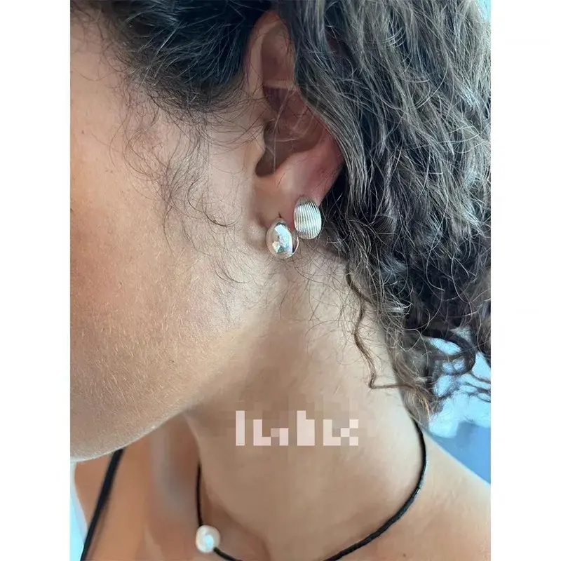 Niche Sophiebuhai Versatile French Double-Sided Wearable 925 Sterling Silver Earrings Delicate Small Ear Ring