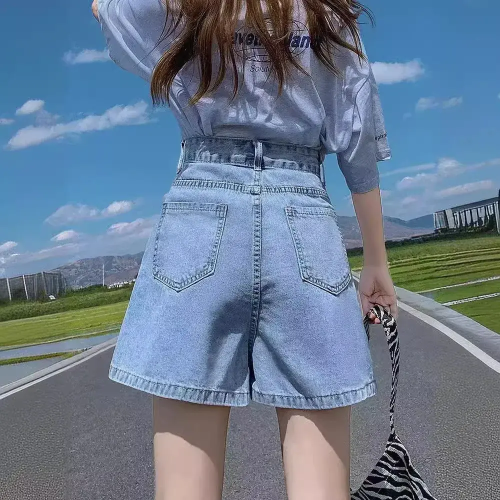 High-waisted Denim Mini Dress Women's Summer New Style Slimming Skirt Anti-exposure Underwear Skort Versatile A- line Skirt