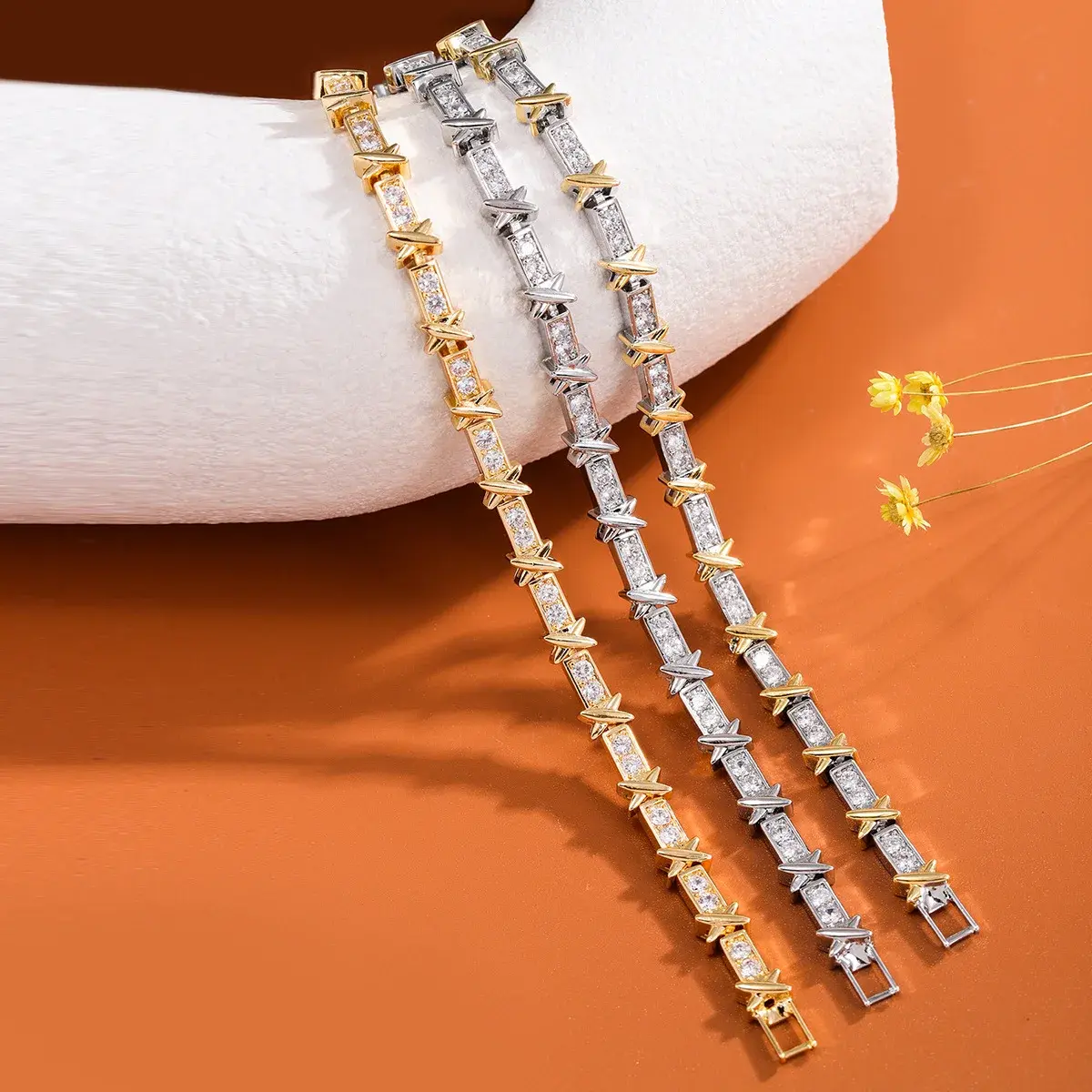 NicheDesign Korean Style Luxury Zircon Bracelet Women'sins Cold Fashionable High-End Versatile Girlfriend Jewelry