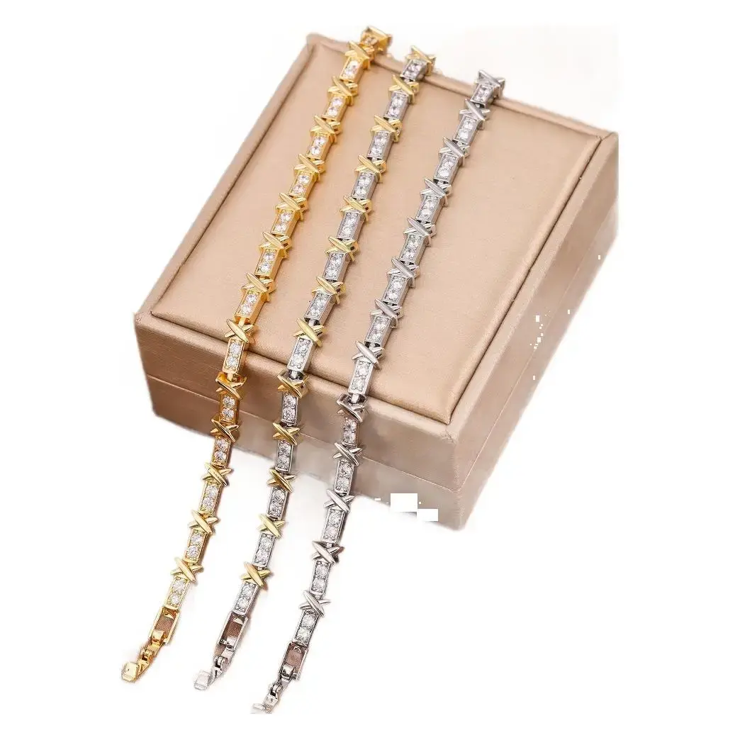 NicheDesign Korean Style Luxury Zircon Bracelet Women'sins Cold Fashionable High-End Versatile Girlfriend Jewelry