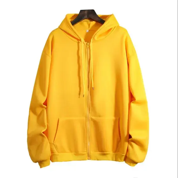 Thickened Fleece-Lined Hooded Sweatshirt 2023 Autumn/Winter New Style Loose Fit Solid Color Top Jacket For Cold Weather Scenario