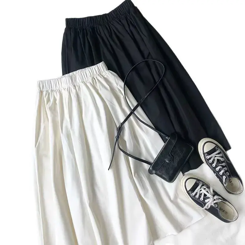 High Waist A- Line Mini Skirt Japanese Style Loose Fit Spring Summer Autumn Student Women's Fashion plus Size Slimming Effect