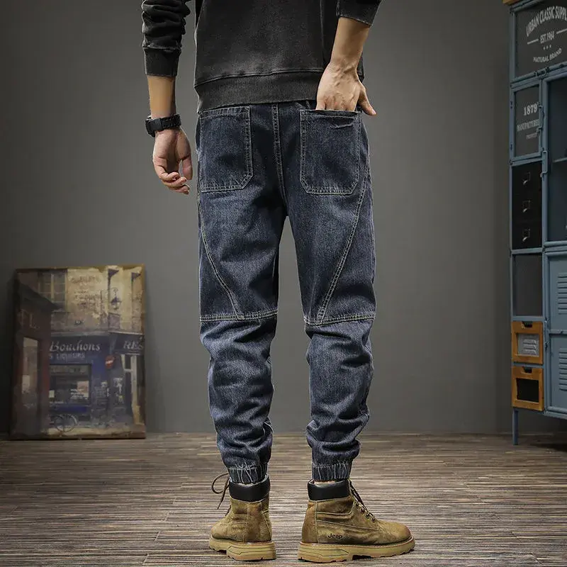 Autumn Winter Men's Trendy Loose-fit Jeans Casual Harem Trousers Long Pants Comfortable Working Clothes