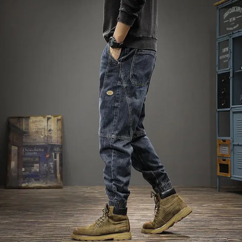 Autumn Winter Men's Trendy Loose-fit Jeans Casual Harem Trousers Long Pants Comfortable Working Clothes
