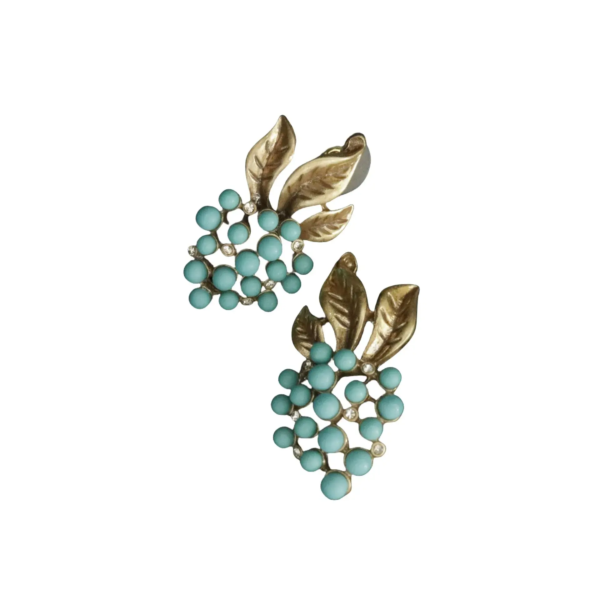 Elegant Versatile Design Sensibility Green Spruce Leaf Earrings Distressed Craftsmanship Upscale Necklace Trendy Jewelry Set