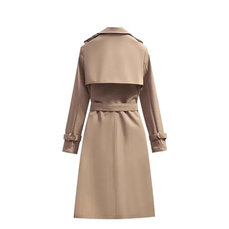 Casual Chic Korean Style Women's Long Sleeve Coat Spring Autumn New Fashion Middling Length Outerwear Elegant Windbreaker
