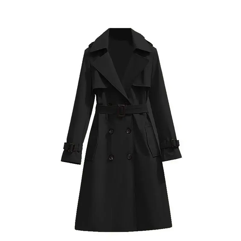 Casual Chic Korean Style Women's Long Sleeve Coat Spring Autumn New Fashion Middling Length Outerwear Elegant Windbreaker