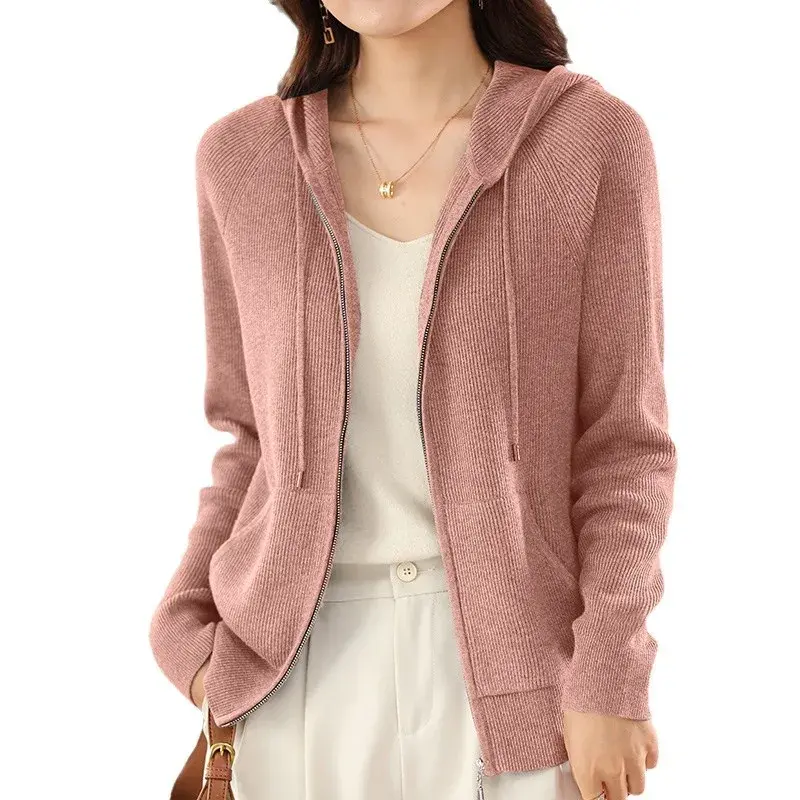 Spring Autumn New Loose Long Sleeve Hoodie Women's T-shirt Half Zip Casual Versatile Slimming Top for Middle-aged Ladies