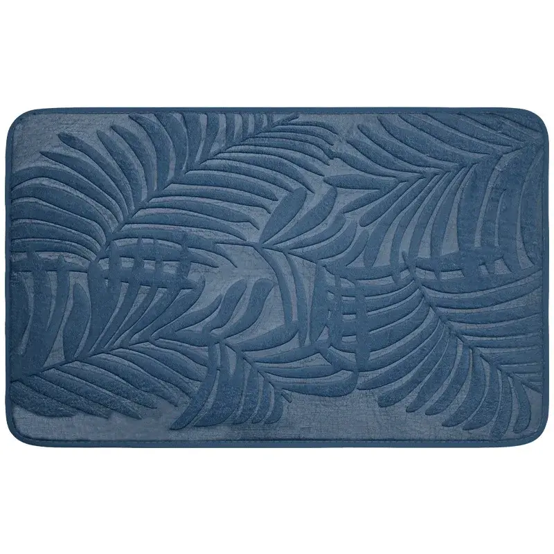 Transborder Leaf Memory Cotton Bathroom Rug Water Absorbent Non-slip Carpet for Living Room Bedroom Kitchen Entrance Mat