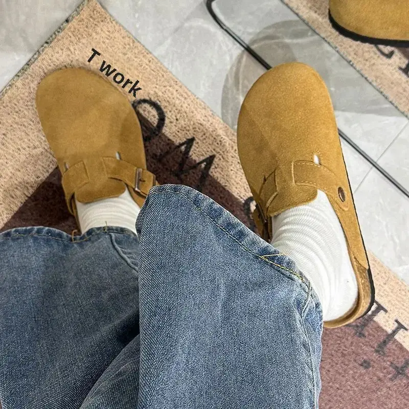Women's Summer Outdoor Wear 2024 New Couple Style Half Slippers with Thick Sole and Head Cover French Style Slippers Leisure