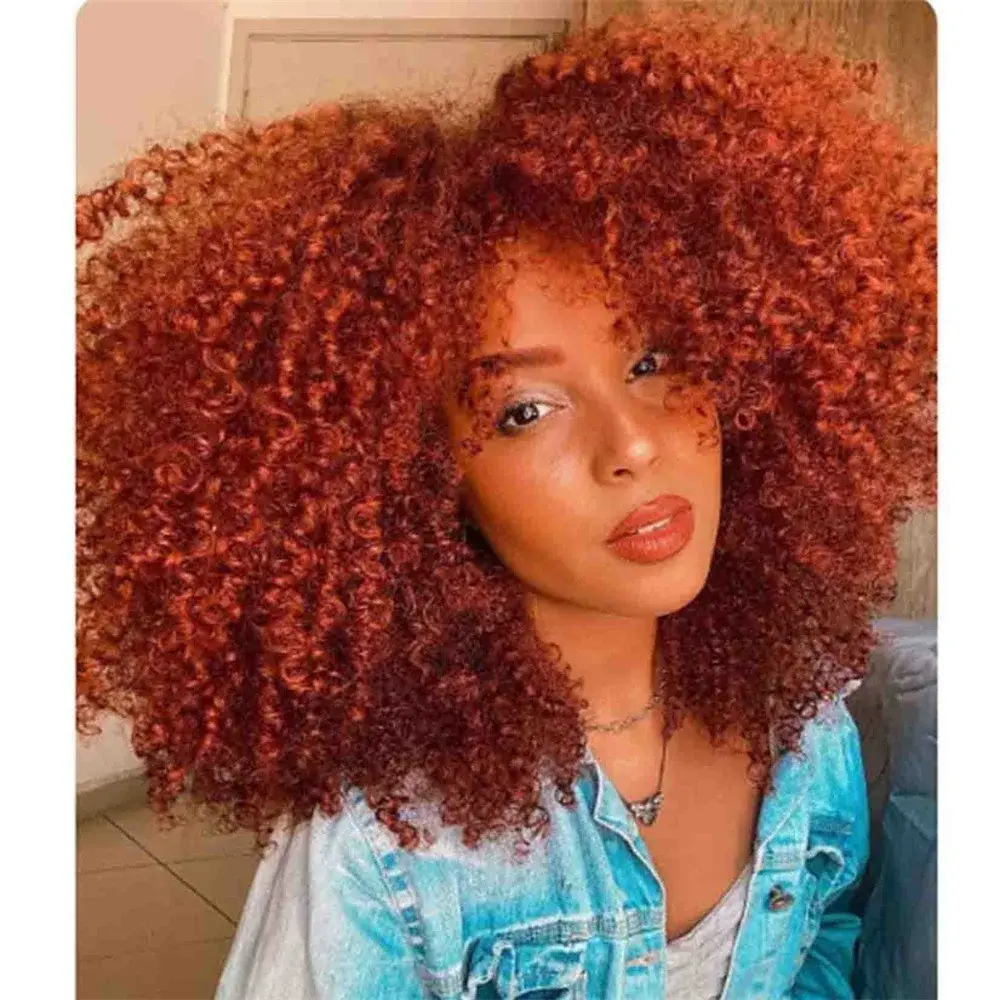 Black Synthetic Hair Wig for Women Small Curl Explosion Head Fake Hair Full Head Cover White People Fiber Mechanism Hair Cover