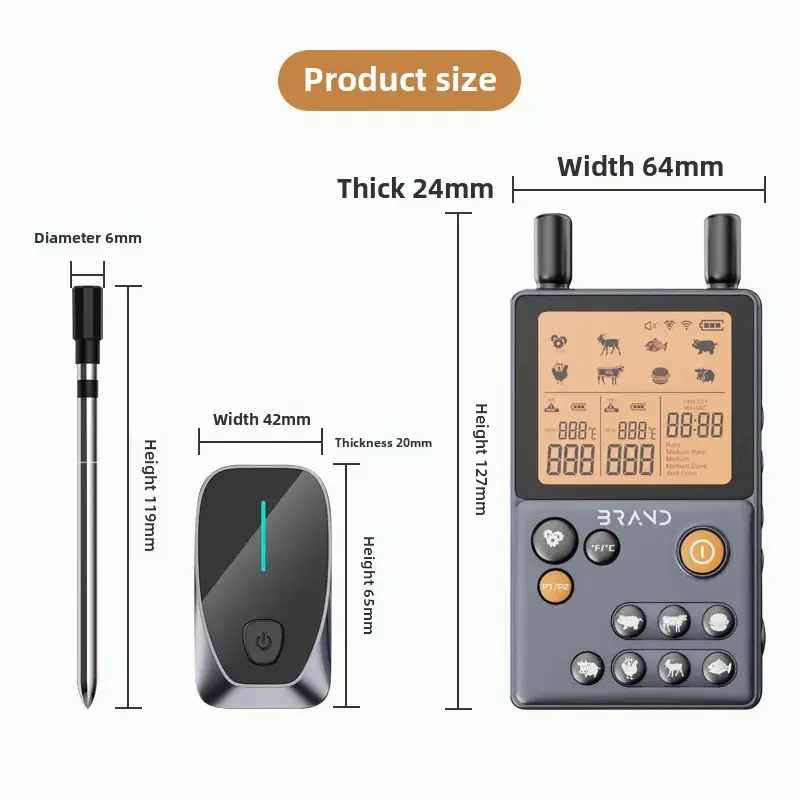 New Wireless Bluetooth Temperature Meter for Barbecue Kitchen Meat Home Oven Food Temperature Meter Baby Use Water Temperature M