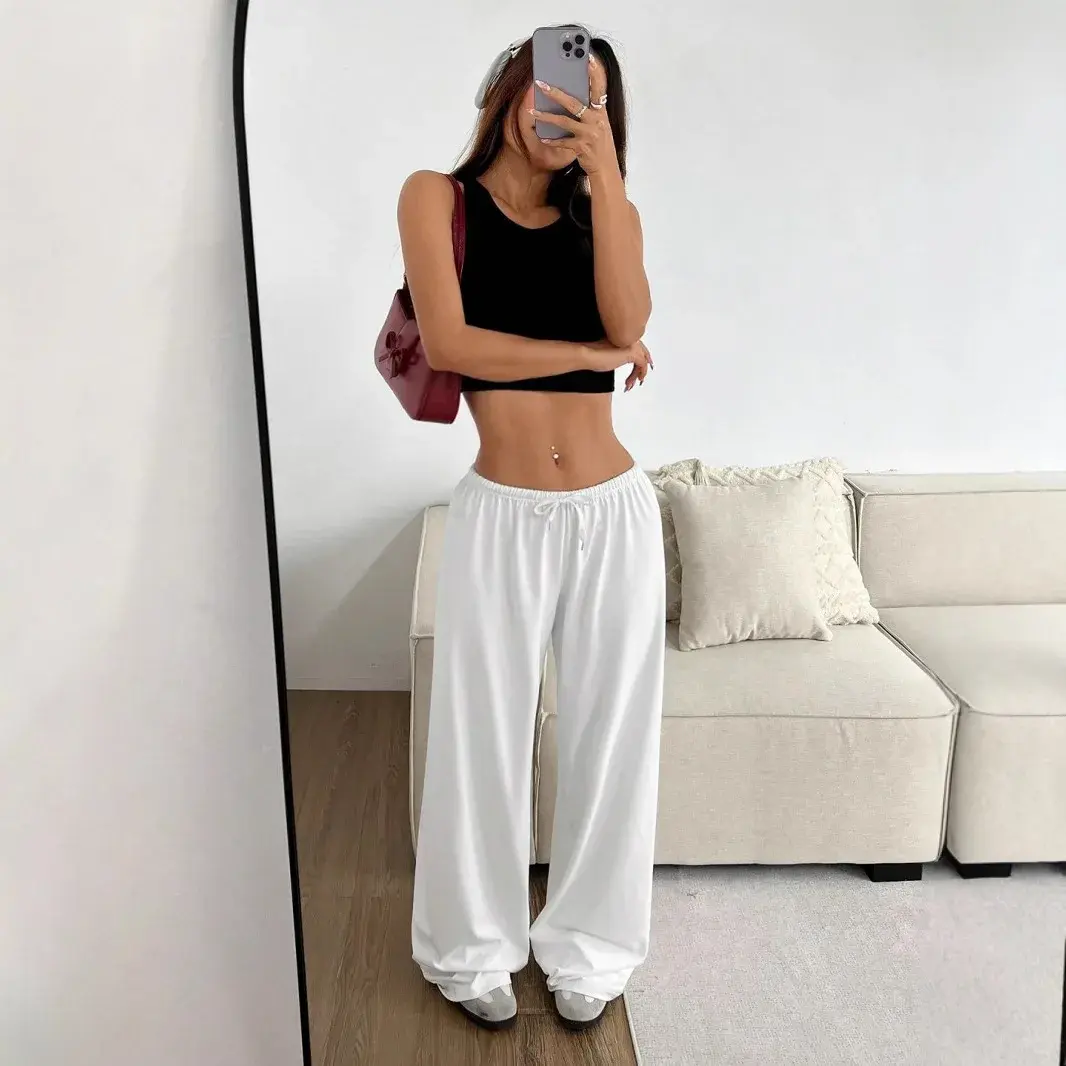 Casual Sporty Women's Pants Loose Fit Autumn New Style Cross-Border Fashion Long Trousers Nine-Piece Seven-Piece Five-Piece