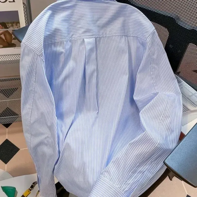 Trendy Long Sleeve Men's Shirt Laid-Back 2023 New Spring Stripe Woven Men's Wear Trendy Brand Casual Shirt For Men