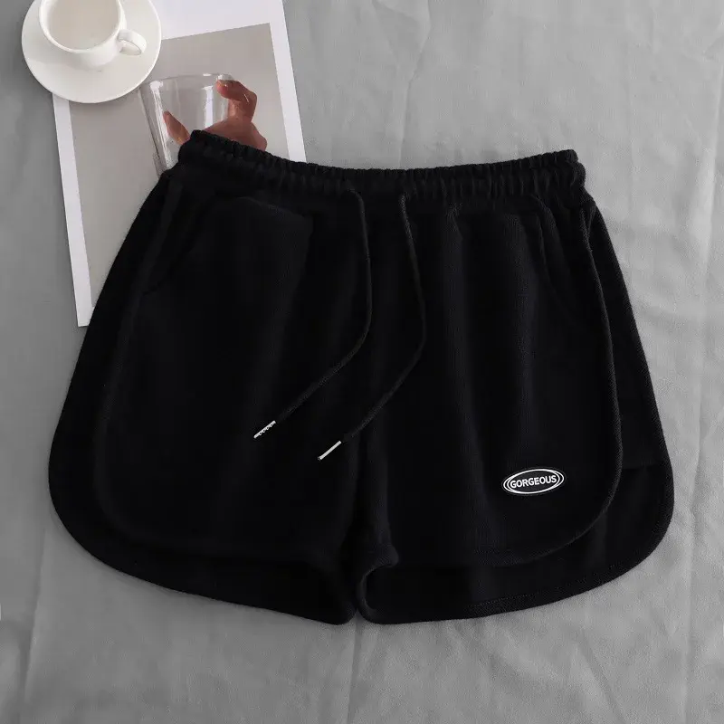 Summer Comfortable Casual Loose Yoga Wide Leg Sports Shorts Women's Home Lazy Style Pants Big Pocket Outdoor Wear