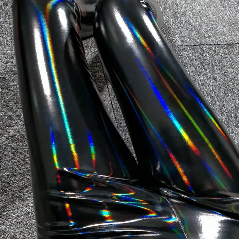 Sexy Colorful Mirror Finish Patent Leather PU Lace-Up Leggings Lightweight Summer Tightening Pants Explosive European Style
