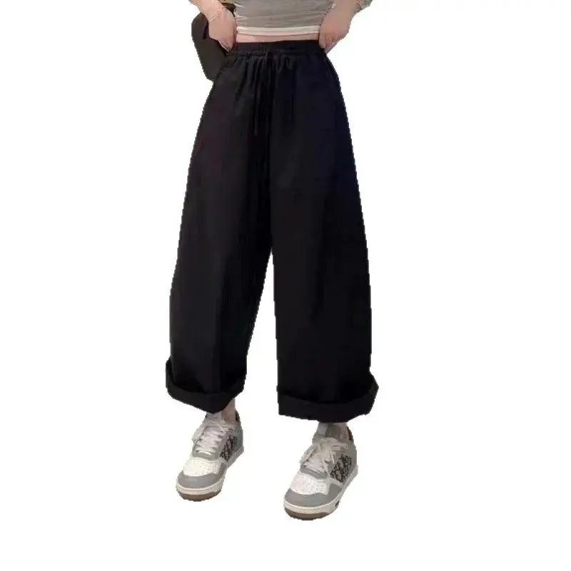 Women's High Waist Slimming Retro Carrot Pants Casual Straight Leg Wide Leg Pants Commute Summer Trend Long Trousers
