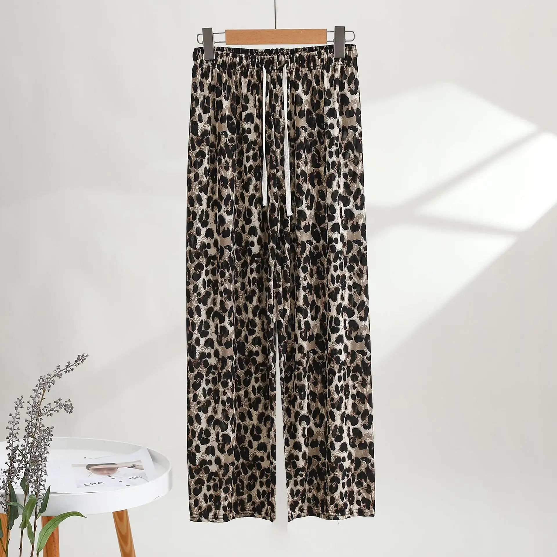 Summer Thin Loose Slimming Long Wide Leg Pants Women's Casual Stroll Trousers Flowing Ink Narrow Version Loose Fit Pants