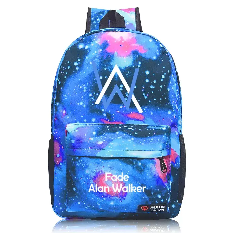 Alan Walker Backpack School Bag Unisex Student Bookbag Faded Design Dual Shoulder Straps for Middle And High School Kids