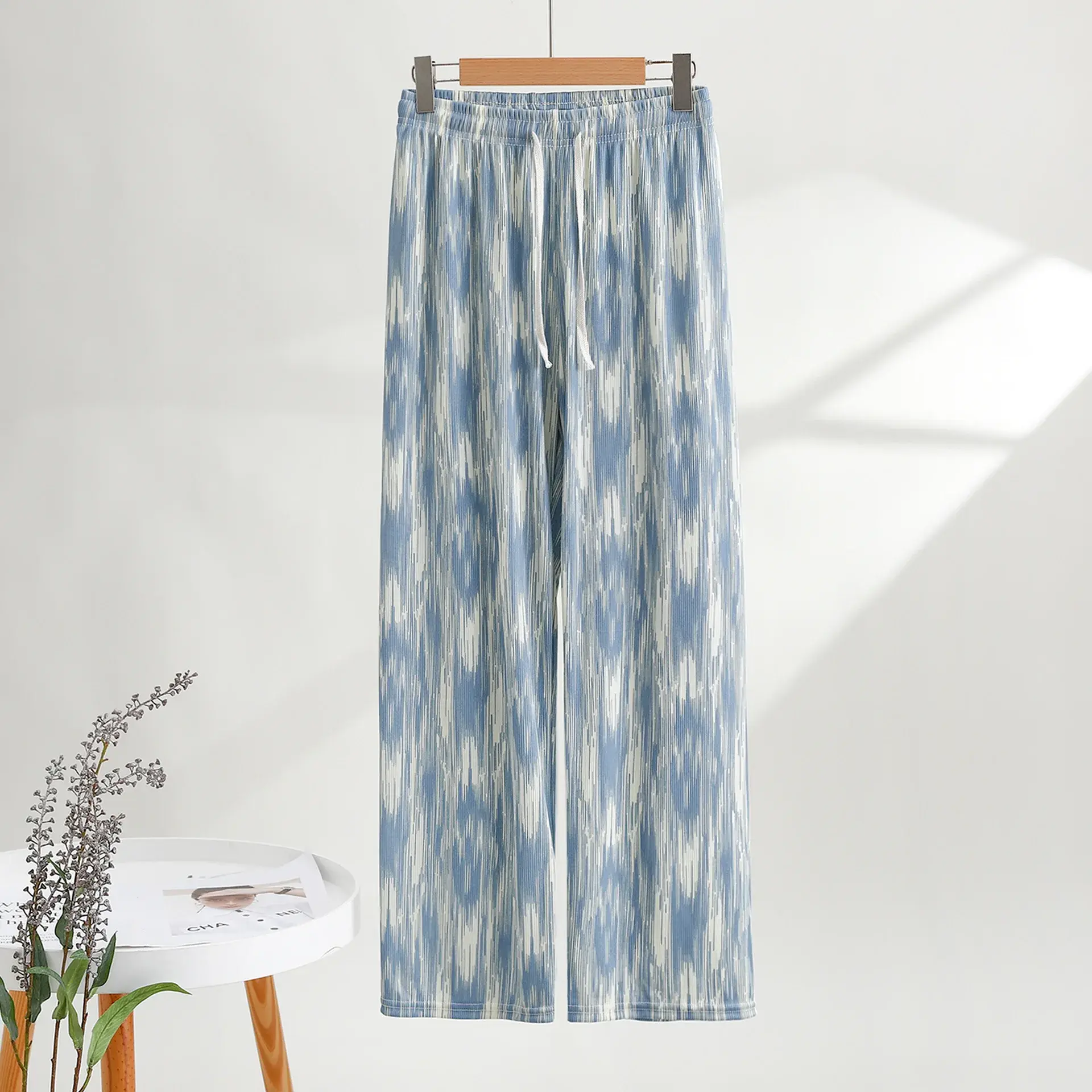 Summer Thin Loose Slimming Long Wide Leg Pants Women's Casual Stroll Trousers Flowing Ink Narrow Version Loose Fit Pants