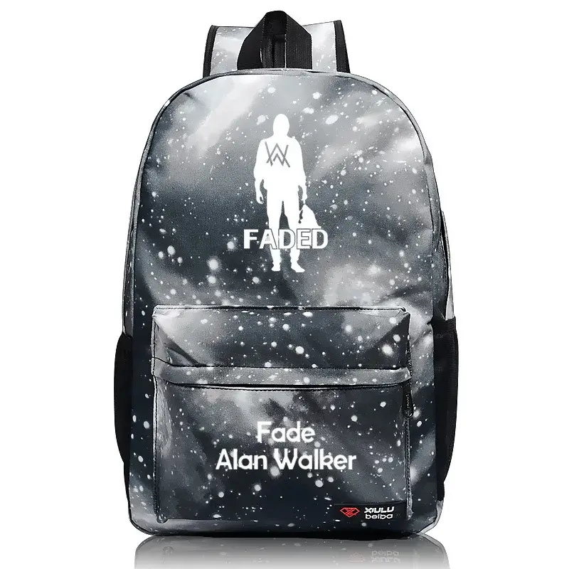 Alan Walker Backpack School Bag Unisex Student Bookbag Faded Design Dual Shoulder Straps for Middle And High School Kids