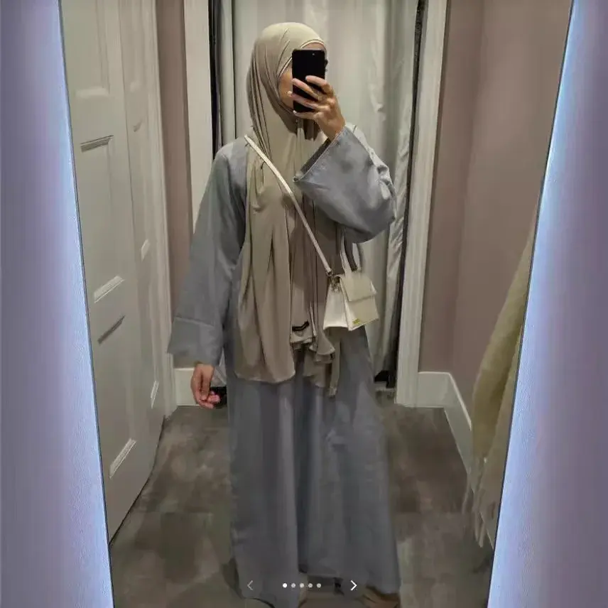 Loose Elegant Pure Color Middle East Style Long Dress for Women plus Size Slimming Midi Skirt Casual Comfortable Maxi Dress
