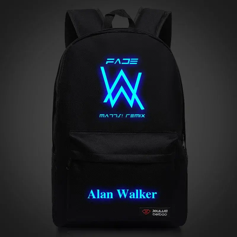 Alan Walker Backpack School Bag Unisex Student Bookbag Faded Design Dual Shoulder Straps for Middle And High School Kids