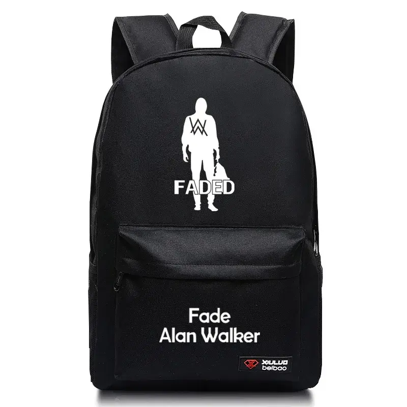 Alan Walker Backpack School Bag Unisex Student Bookbag Faded Design Dual Shoulder Straps for Middle And High School Kids