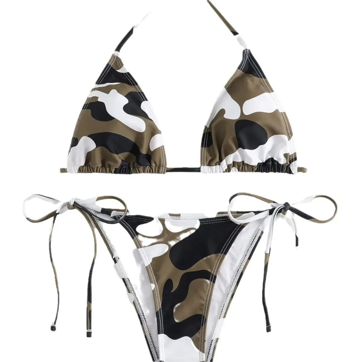 Sexy Camouflage Print Bikini Two-Piece Set Fashionable Cross-Border Swimsuit Separate Swimwear Elegant Women's Fashion Bikini