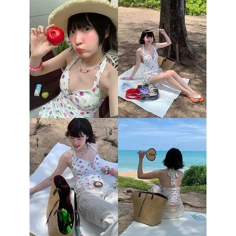 Sexy Thai 2025 New Style Bikini Women's High Waist Angle Pure Desire Dopaamine Fruit Thermal Spring Bathing Suit Female Swimsuit