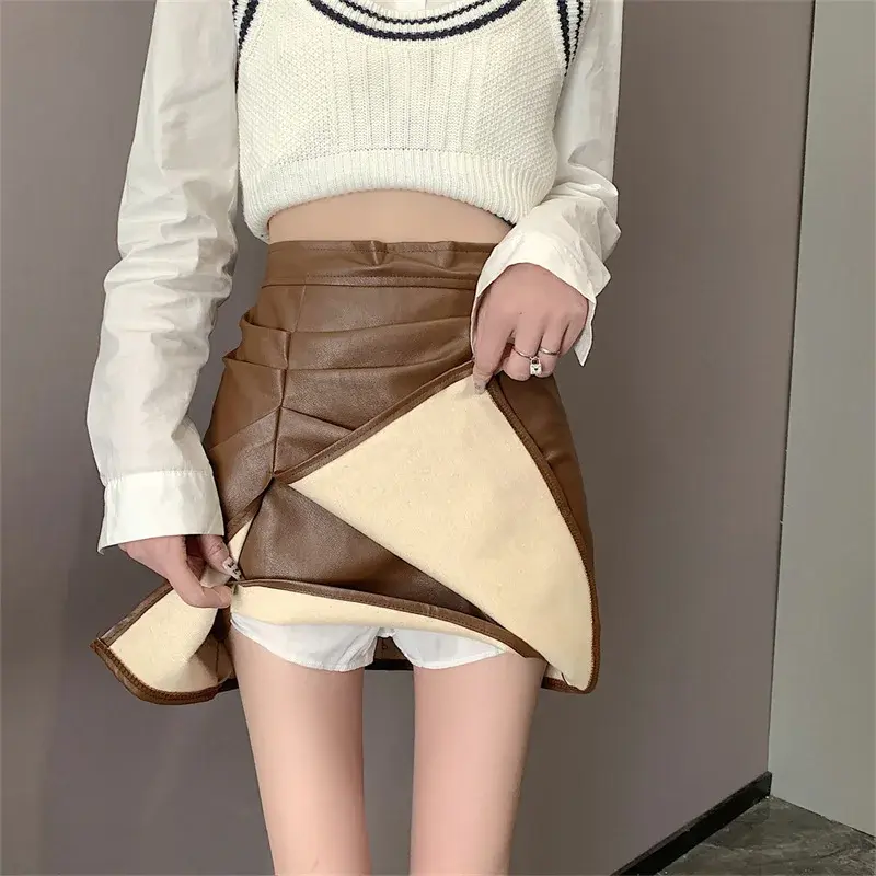Sexy High-Waisted A- Line Bodycon Skirt Plus Size Autumn Elegant Sashiko Pure Desire Women's Half-Length Skirt