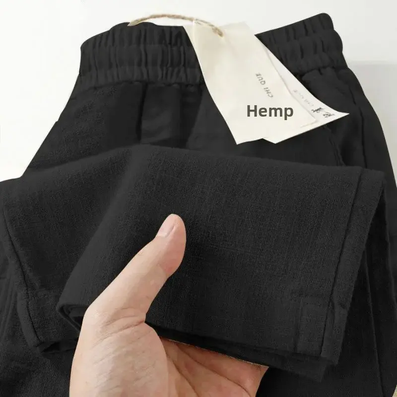 Fashionable Loose Wide Leg Pants Women's Summer Casual Long Trousers Thin Cotton Pure Linen Comfortable Fit Versatile Style