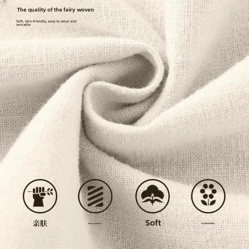 Fashionable Loose Wide Leg Pants Women's Summer Casual Long Trousers Thin Cotton Pure Linen Comfortable Fit Versatile Style