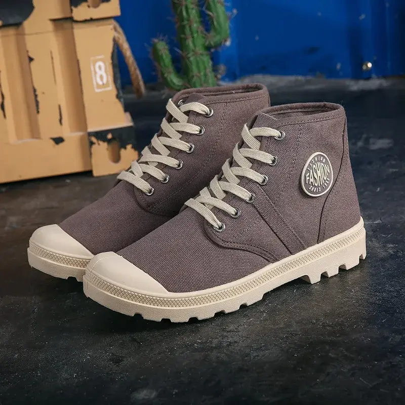 Spring New Arrival Korean Style Canva Casual Shoes Student Sports Shoes Trendy Versatile Hip Hop High Top Mountain Climbing Shoe