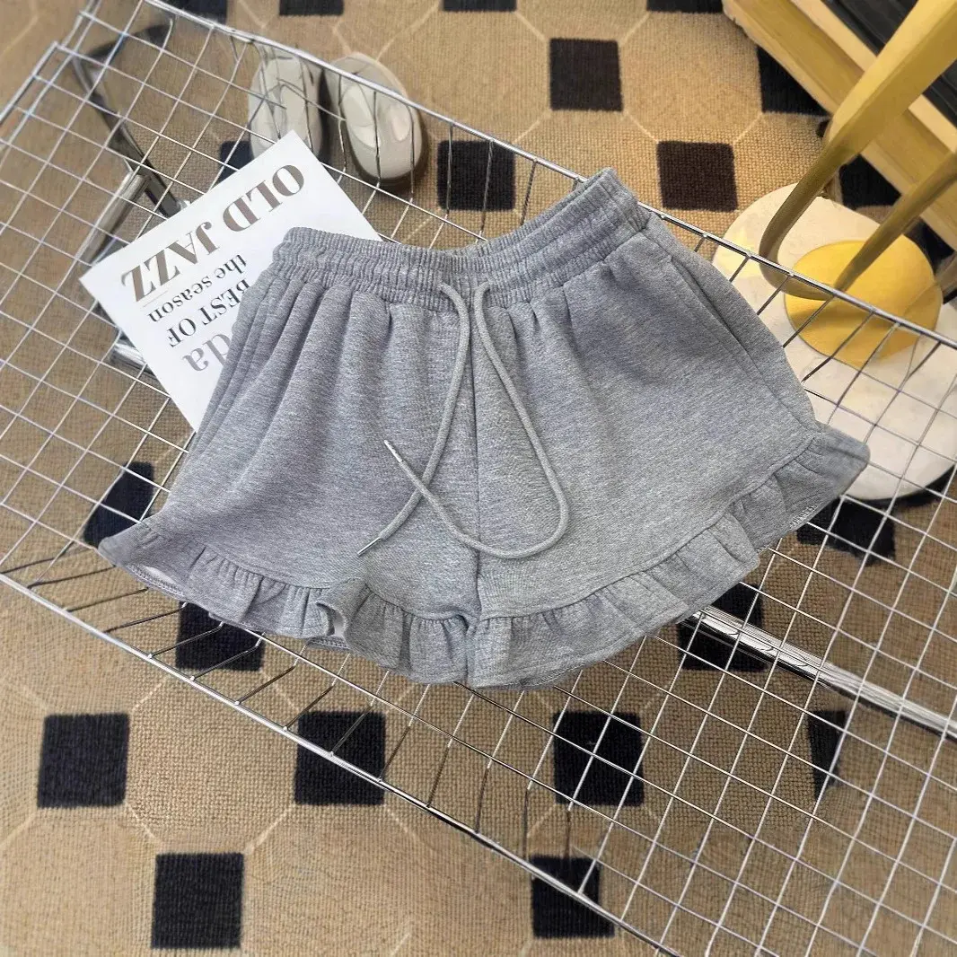 High Waist Cotton Shorts Women's Casual Home Wear Outdoor Fashionable Wide Leg Hot Pants Comfortable Loose Fit Sporty