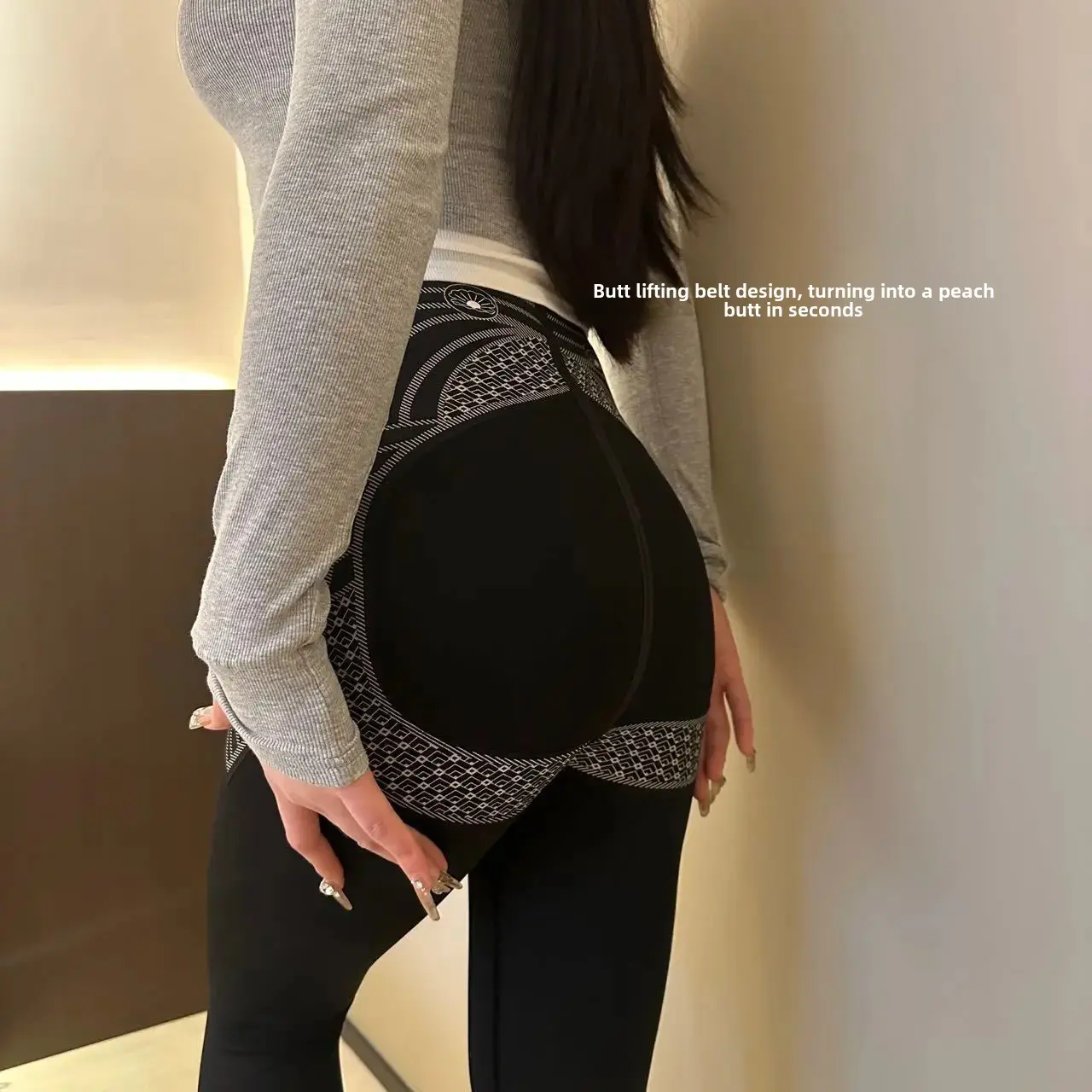 High Waist High Elasticity Gourd Pants Black Pearl Outerwear Tight Fitting Base Barbie Pants Spring Summer Style Small Waist
