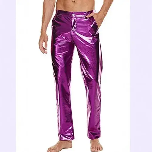 2025 New Men's Metal Glitter Disco Pants Cross-Border Popular Casual Sports Street Hip Hop Party Wild Fashion Trend