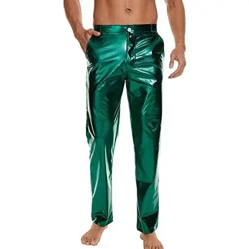 2025 New Men's Metal Glitter Disco Pants Cross-Border Popular Casual Sports Street Hip Hop Party Wild Fashion Trend