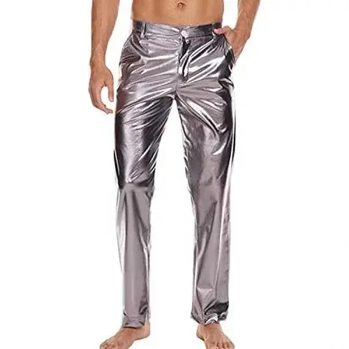2025 New Men's Metal Glitter Disco Pants Cross-Border Popular Casual Sports Street Hip Hop Party Wild Fashion Trend